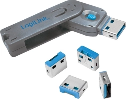 Blocator de porturi USB LOGILINK cu cheie – set de 4 bucăți