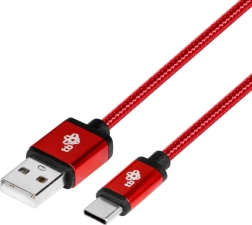 Cablu de încărcare și date USB‑C 1,5 m – roșu rubiniu, împletit