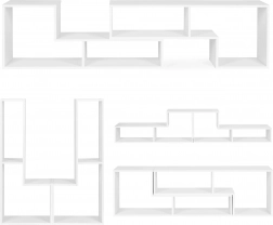 Bibliotecă geometrică modulară modernă cu 4 rafturi ModernHome