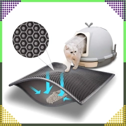 Covoraș negru dublu strat pentru litieră XXL 60 × 45 cm