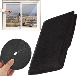 Plasă de fereastră neagră împotriva insectelor cu bandă arici autoadezivă 150 × 130 cm