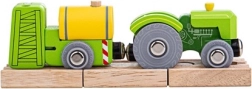 Bigjigs Rail tractor cu remorcă – verde