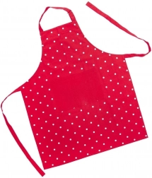 Șorț de bucătărie din bumbac cu buline TECKA, roșu