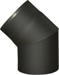 Cot de fum 180 mm 45°, negru, grosime 1,5 mm