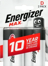 Baterii alcaline D (LR20) ENERGIZER MAX, blister 2 buc