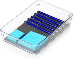 Organizator de depozitare din plastic GREY 24 × 16 × 4,5 cm