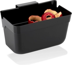 Coș suspendat pentru bio-deșeuri pentru ușiță, negru, 2,5 l (22,5 × 15 × 13,5 cm)