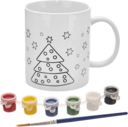 Cană din porțelan de pictat, cu motiv de Crăciun, 350 ml