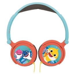 Căști pliabile pentru copii cu fir BABY SHARK cu limitare a volumului