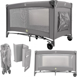 Pătuț de călătorie pentru copii 60 × 120 cm cu cadru pliabil și saltea