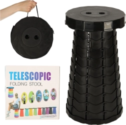 Scaun turistic pliabil telescopic 200 kg – negru
