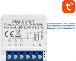 Modul comutator inteligent WiFi Avatto TUYA, cu 4 canale – Cu trei canale