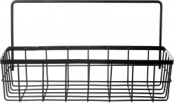 Etajeră de bucătărie suspendată pentru reling, metal negru RADKA 30 × 10,5 × 17 cm