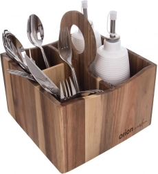 Suport din lemn pentru tacâmuri, sosuri și condimente WOODEN