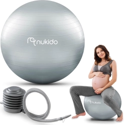 Minge pentru gravide și fitness 65 cm NUKIDO cu pompă, gri