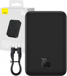 Powerbank Baseus Magnetic Mini 20000 mAh cu MagSafe și USB‑C 20 W (negru)
