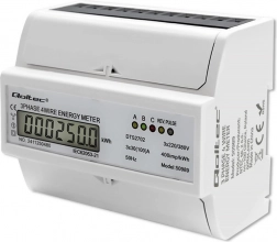 Contor electronic bidirecțional trifazat, montare pe șină DIN