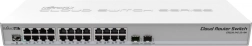 switch administrat 24× gigabit ethernet cu 2× sfp+ mikrotik crs326-24g-2s+rm