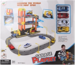 Garaj din plastic cu două etaje cu mașinuțe