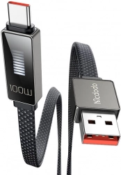 Mcdodo cablu USB–USB‑C cu afișaj LED 1,2 m (negru)