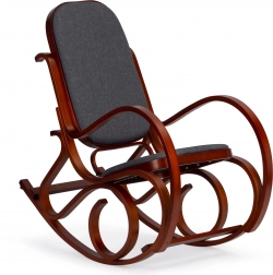 Fotoliu balansoar ModernHome cu patine din lemn și tapițerie moale