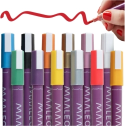 Markere decorative acrilice MAALEO, 12 culori