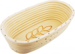 Coș din ratan pentru dospirea pâinii 1 kg, oval 26 × 13 × 9 cm