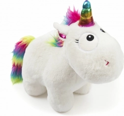 Unicorn de pluș drăgălaș cu coamă curcubeu - 34 cm
