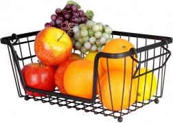 Coș metalic pentru fructe și legume, negru