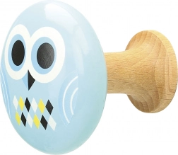 Cârlige de perete din lemn pentru copii Bufniță și Triunghiuri