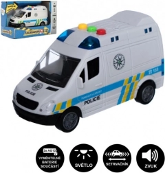 Dubă de poliție cu mecanism inerțial, lumină și sunet, 15 cm