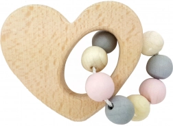 Jucărie de lemn Hess cu forme de inimă, roz
