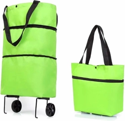 Ag392 geantă pliabilă pe roți verde