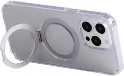 Husă de protecție magnetică cu suport JOYROOM pentru iPhone 15 Pro Max, transparentă