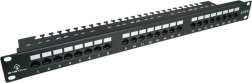 Patch panel UTP Cat. 6, 24 de porturi, LSA cu poliță, 1U