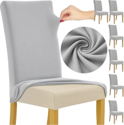 Huse elastice pentru scaune Ruhhy, gri deschis 65 × 40 × 35 cm (6 buc.)