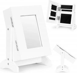 Cutie de bijuterii cu oglindă ModernHome, albă