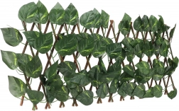 Grilaj extensibil cu frunze artificiale pentru balcon și terasă 290 × 60 cm