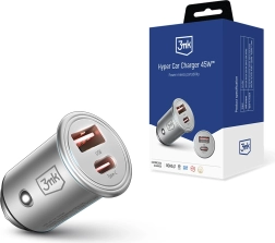 Încărcător auto 3mk Hyper Car Charger 45W USB‑C + USB‑A