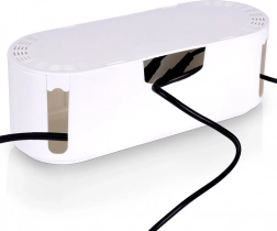 Organizator de cabluri alb cu fante de ventilație VILDE