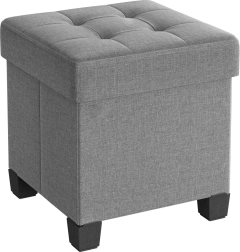 Taburetă de depozitare cu matlasare, gri, 37 l