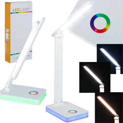 Lampă de birou LED pliabilă cu control tactil și iluminare RGB, USB