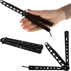 Fluture de antrenament (balisong) – cuțit pliabil bont, negru