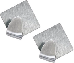 Cârlige autoadezive din inox TORO – design diamant, 2 buc.