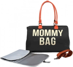 Geantă pentru mămici Mommy Bag neagră cu salteluță de înfășat