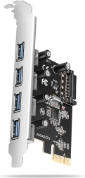 Controler PCIe AXAGON cu 4 porturi USB 3.2 Gen 1, UASP și alimentare SATA