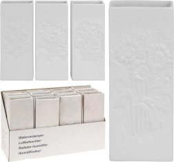 Evaporator ceramic pentru radiator cu relief floral, alb