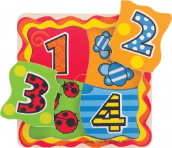 Puzzle din lemn cu numerele 1–4 Bigjigs Toys