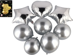 Set de baloane gonflabile cu inimă, stele și baloane rotunde – 8 bucăți, 2 culori