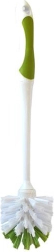 Perie WC din plastic fără suport, alb‑verde 7,5 × 32 cm